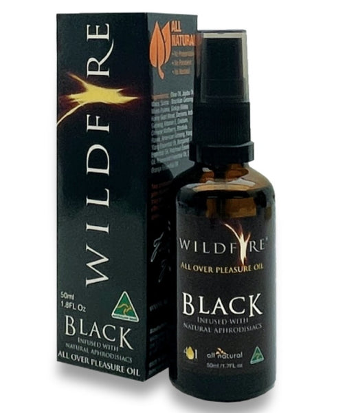 Wildfire 4-In-1 All Over Pleasure Oil - Black 50MLS - JUST IN!