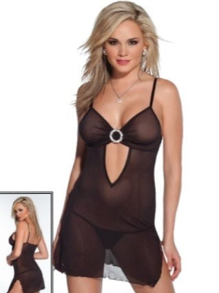 Sheer Chemise with Center Front Ring
