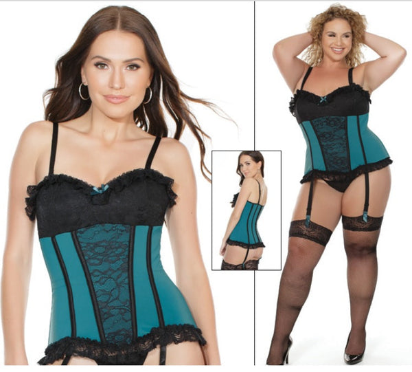 Teal Corset with Black Detail  NEW ARRIVED!