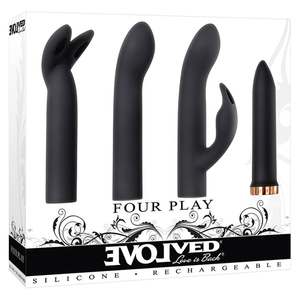 Four Play Set Black Bullet Vibrator With 3 Sleeves NEW!