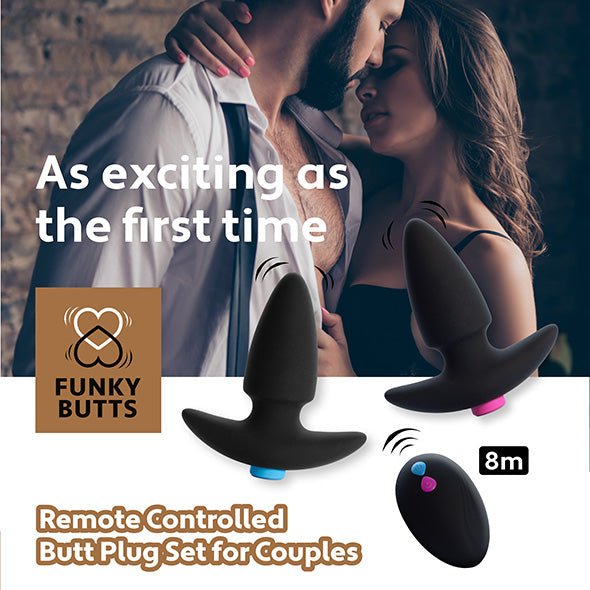 FUNKYBUTTS Remote Control Butt Plug Set for Couples - NEW ARRIVED!