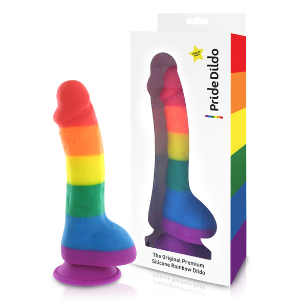 Silicone Rainbow Dildo with Balls - NEW ARRIVED!