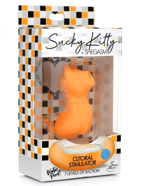 SHEGASM KITTY - Sucky Silicone Clitoral Stimulator Orange -  JUST IN!