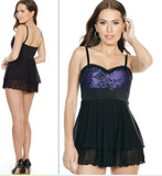 "Diva" Baby Doll with Purple Satin Cups