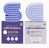 Purple Toning Biotin Shampoo and Conditioner Bar Soap - 2 Piece Pack