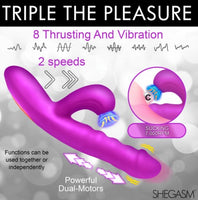 Thrust Wave Thrusting and Sucking Silicone Rabbit Vibrator - New Product!