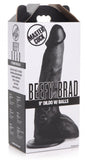 BEEFY BRAD  9 inch Dildo with Balls - Black - New Product!
