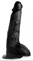 BEEFY BRAD  9 inch Dildo with Balls - Black - New Product!