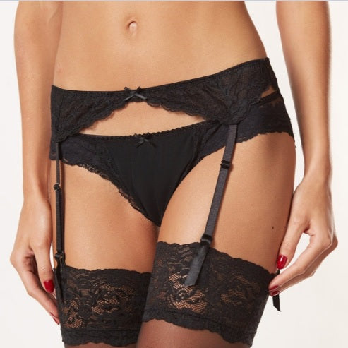 Ladyluxe Elegant Lace Suspender Belt Black - JUST IN!