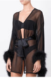 LADYLUXE Lara Glam BLACK Feather Robe Gift Set  - ORDER NOW!