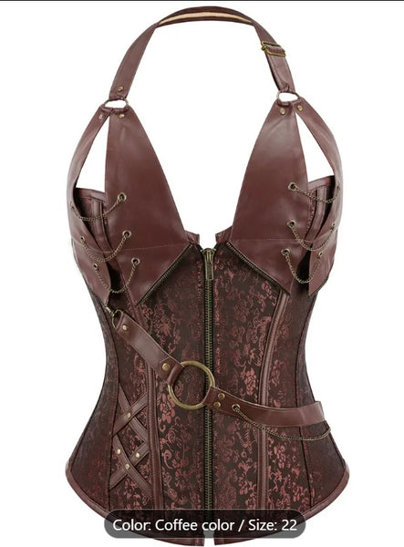 Punk Corset Top - Black & Gold