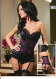 Black Corset with Fuchsia Detailing
